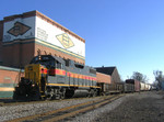 A stubby "BICB" train is lead by lone 705, seen passing Missouri Division Junction at Davenport, Iowa  November 19, 2005.