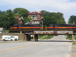 709 West passes the Scott County Jail at Davenport, Iowa with a "BICB" train   August 28, 2005