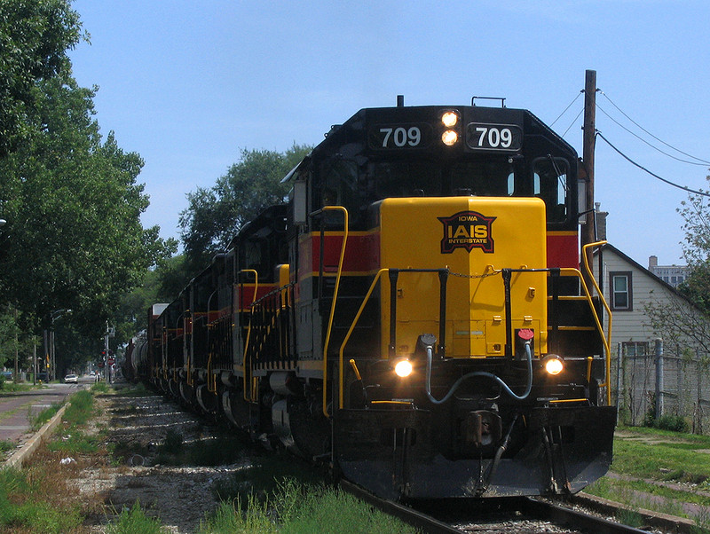 Another view of BICB of August 28, 2005 with 709 cruising down 5th Street in Davenport, Iowa.