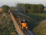 710 West with "BICB" ducks under US Highway 6 at Ladora, Iowa   April 26,  2006