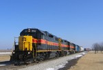 711 West has the west train out of Durant, Iowa February 3rd, 2005.