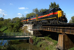 CBBI arrives in Davenport, crossing over Duck Creek with 714 leading the train.  September 14th, 2006