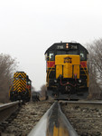 716 with a CBBI cools it's heels at Missouri Division Junction - Davenport, as 702 sits on the interchange track. February 28th, 2006