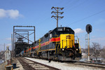 718 brings CBBI's train off the Government Bridge at Rock Island, Illinois March 17th, 2007.