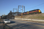 CBBI crosses the Mississippi River at Rock Island, Illinois behind the 719 January 6th, 2007.