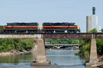 #720 crosses the Iowa River - Iowa City with the CBBI August, 17th, 2008.