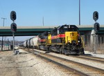 Trying to maintain some kind of speed, the pair of diesels are on their hands and knee's passing under I-80.