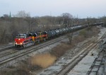 Iowa 513 leads its ethanol train onto IHB Main #2 at C.P. Francisco 04-03-10