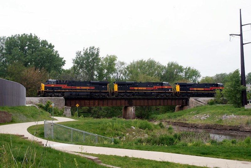 The turn crosses Clear Creek.