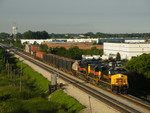 As viewed from I-80, Iowa 506 leads 710 and 505 on a comically short BICB through Tinley Park. I believe the train was missing its block of cars from the IHB, i.e. ethanol mtys and Crandic traffic. 06-07-10