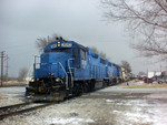 LLPX 2043 rolls into East Moline, Illinois with the West Train  February 24, 2003