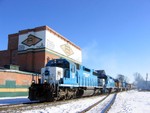 2807 departs Missouri Division Junction at Davenport, Iowa with "RIIC"  January 16, 2005