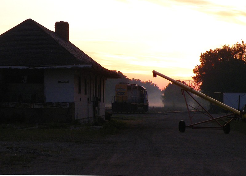 Sunrise in Seneca as the fog begins to lift.