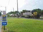 A CSXT SD40-2 leads a GEVO on J745 as they roll their train toward Ottawa. RIBI is holding in Ottawa for these guys to yard their train.