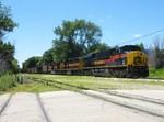 The Iowa has tied onto their Cedar Rapids bound coal train and are ready to head north. The TZPR crew has their power tucked into Limit Yd behind me and will arm the FRED for Iowa before parting ways.