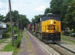 Doing every bit of track speed, the train hits the dynos coming up to the Gov't Bridge in Davenport.