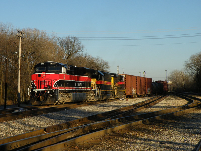 513, 718, and 508 shove hard on a huge cut of ethanol and Crandic type cars as they yard them in IHB's Riverdale Yd. 11-23-10