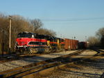 513, 718, and 508 shove hard on a huge cut of ethanol and Crandic type cars as they yard them in IHB's Riverdale Yd. 11-23-10