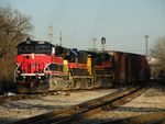 513, 718, and 508 shove hard on a huge cut of ethanol and Crandic type cars as they yard them in IHB's Riverdale Yd. 11-23-10