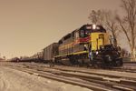 An inbound ethanol load is waiting to be handed off to the CRL, while an outbound empty ethanol train is ready to depart behind the 155. 12-17-10