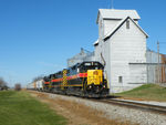 Iowa 703 east is thundering through Mineral, IL with grain for the TZPR.