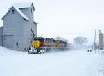 The pair of SD38-2's make their own blizzard as they storm through Mineral, IL. Run 8 and barking loudly, these motors are finally making speed above 30.