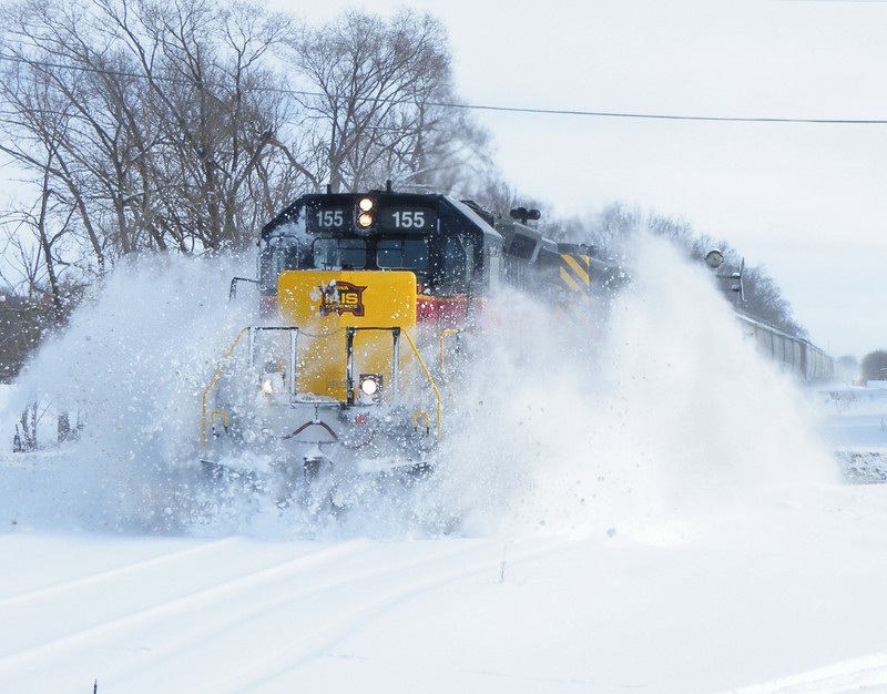 The 155/154 slam Atkinson at track speed. Next stop, Geneseo for a crew change.