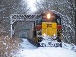 Coming into Colona, the 155 west trundles through a winter wonderland of fresh snow.
