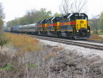 Passenger cars on the west train, stopped at N. Star waiting to meet the eastbound.  Oct. 11, 2006.