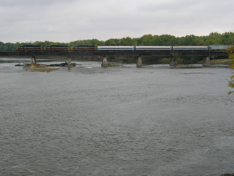West train on the Cedar River bridge, Oct. 11, 2006.