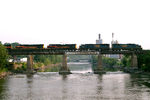 CSX 8543 crosses the Iowa River. The sun wasn't quite up yet.