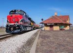 IAIS 513 passing West Liberty depot. 3/29/10