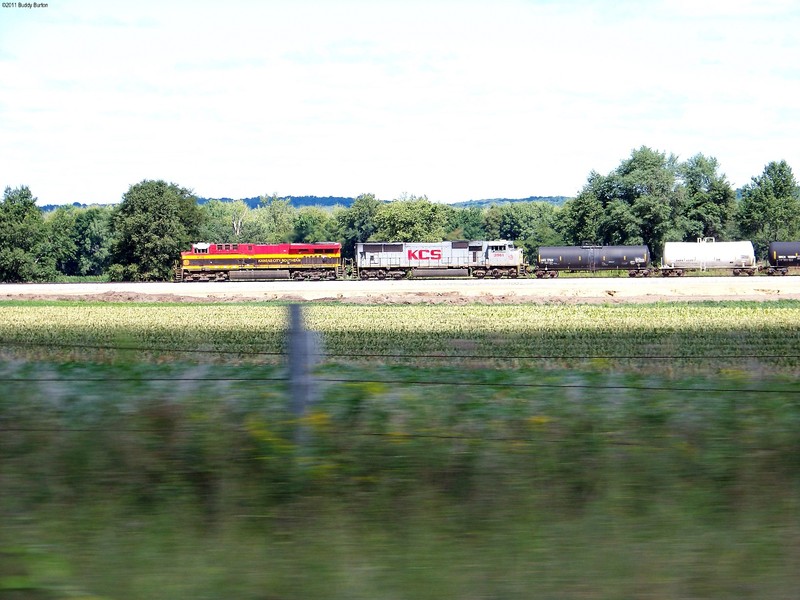A pacing shot of the westbound near South Amana.