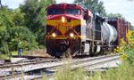 Westbound getting ready to shove cars into one of the local industries in Marengo.