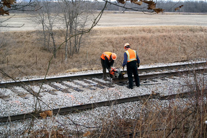Replacing a rail.