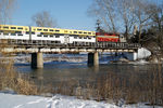 Crossing the Iowa River.