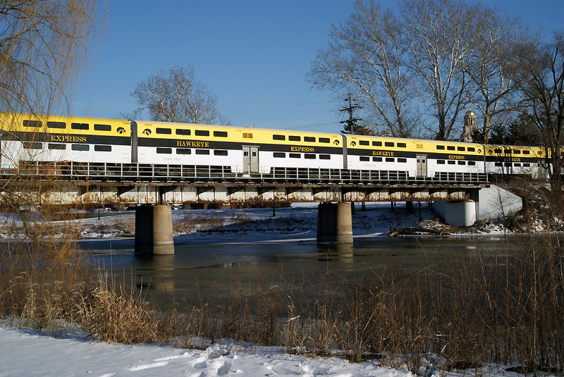 The Hawkeye Express crossing the Iowa River.