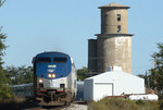 Here we have the train westbound, rounding the curve at Sheffield, Illinois. September 16th, 2007.