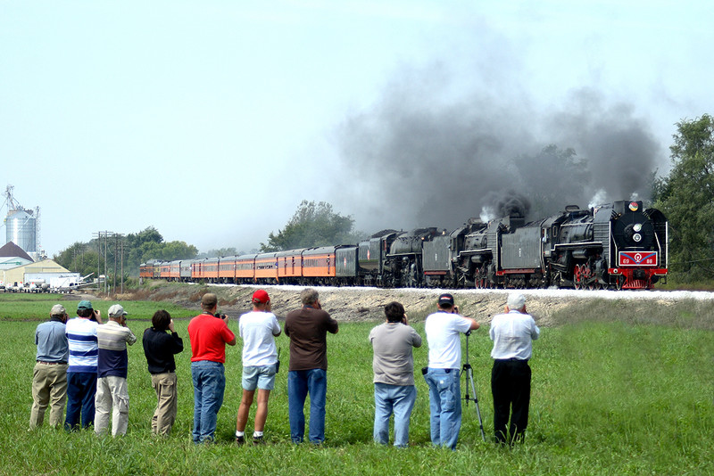 The excursion passes the photo line east of Atkinson, Illinois, September 16th, 2006.