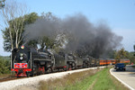 The tripleheader is now on the return run to the Quad Cities, here the train is just east of Tiskilwa, Illinois September 16th, 2006