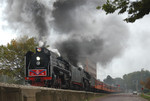 Day four of Riverway 2006 draws near a close as the QJs chug up the approach to the Mississippi River bridge at Davenport, Iowa, September 17th, 2006.