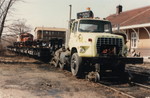 Early experiments in trailer trains. Picture in front of the RI depot in Iowa City in March of 1985.