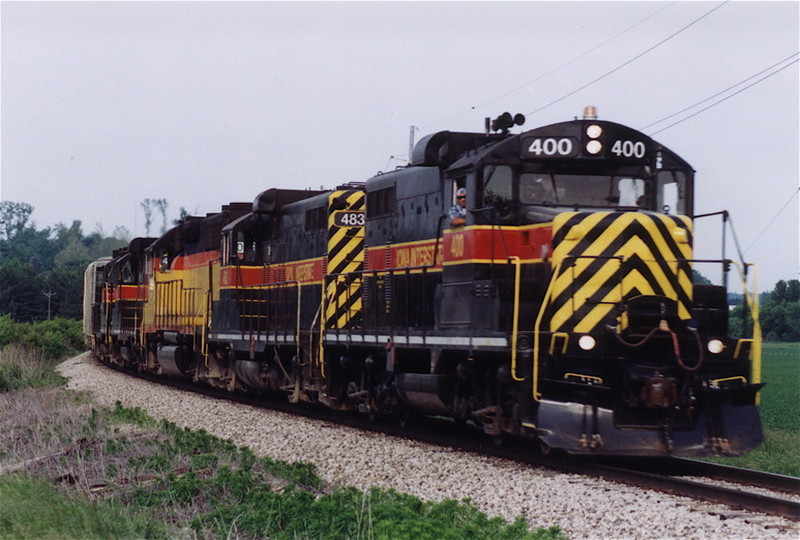 400 after being rebuilt from accident damage heads west with the BICB. Unknown date.