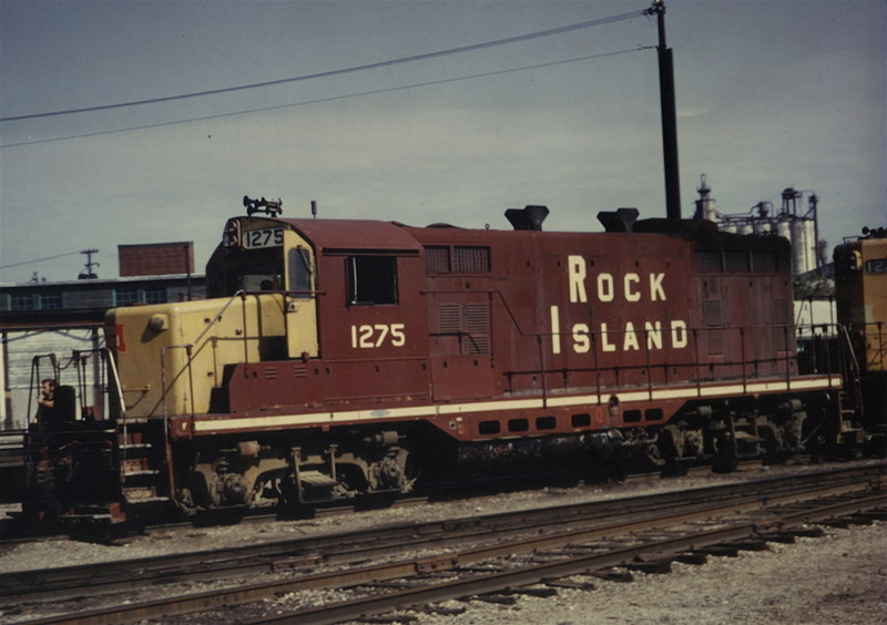 Rock Island 1275 works the yards in Cedar Rapids, Iowa in the undated photo. 1275 began as a high nose GP-7, later being rebuilt to a GP-7M low nose after accident damage. Photo by William Kuba.