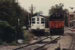 Milwaukee GP-20 960 sits next to RI SW-8 830 in Iowa City. 830 was on one of its last car search and find missions.