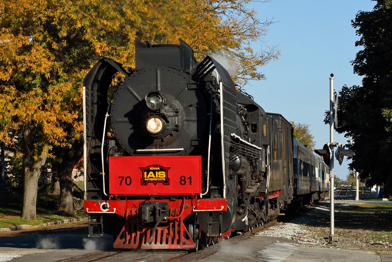 #7081 on passenger duty down 5th Street in Davenport, Iowa, October 18th, 2008.