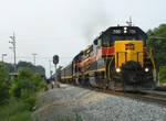 Iowa 700 and 712 thunder through Oak Forest with a unique BICB consist. 06-07-09