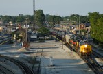 Iowa 500 leads the daily westbound manifest through Western Ave. Jct  just out of Burr Oak Yd. 07-20-09
