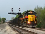 A pair of 700's lead a modest BICB under the old RI cantilevers at Robbins, IL. 05-16-08