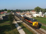 New Iowa GEVO 510 leads a RICSXU type train through Morris on a beautiful early autumn day. As a first, Iowa GEVO 502 was set as a DPU on the rear of the train.